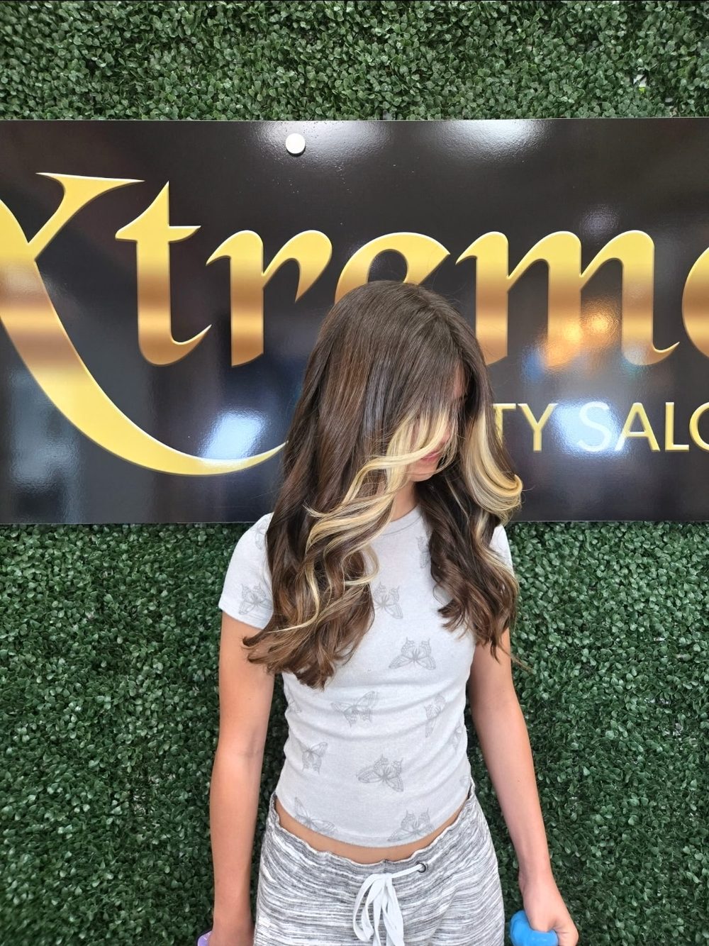 Balayage castaño con reflejos rubios